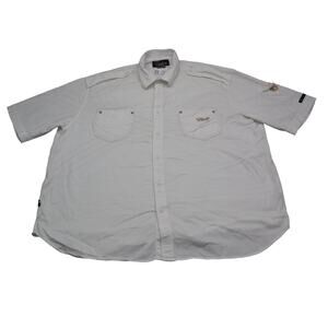 Eight 732 Shirt Mens 4XL White Casual Button Up Short Sleeve Collared Cotton